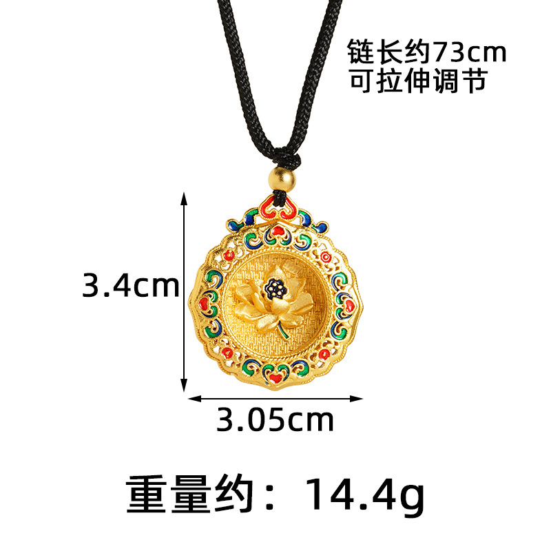 Collar de oro de arena de Vietnam, brújula de ocho tesoros, seguridad, lión de oro Xiangyun, nuevas joyerías chinas al por mayor.