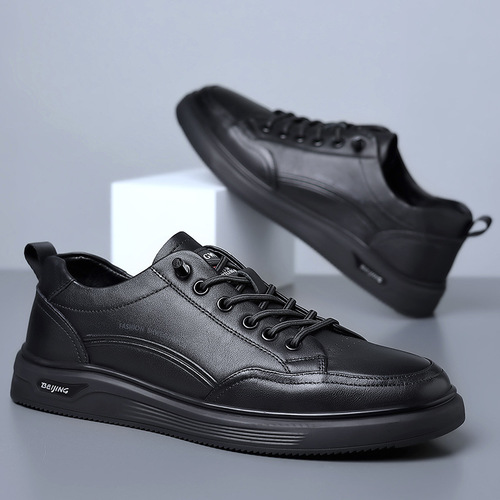  Spring Top Layer Calfskin Sports Shoes Slip-on Genuine Leather Men's Shoes Live Stream Wholesale Handmade Men's Leather Shoes One-Piece
