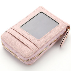 Short accordion card holder women's card holder women's fashion simple ID holder small and exquisite card holder zipper coin purse for women