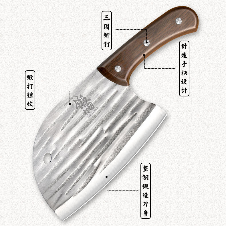 Yangjiang cuchillo de cocina doméstico Longquan cuchillo de cocina doméstico forjado cortar cuchillo de doble propósito cocinero super afilado cuchillo de corte de huesos cocinero