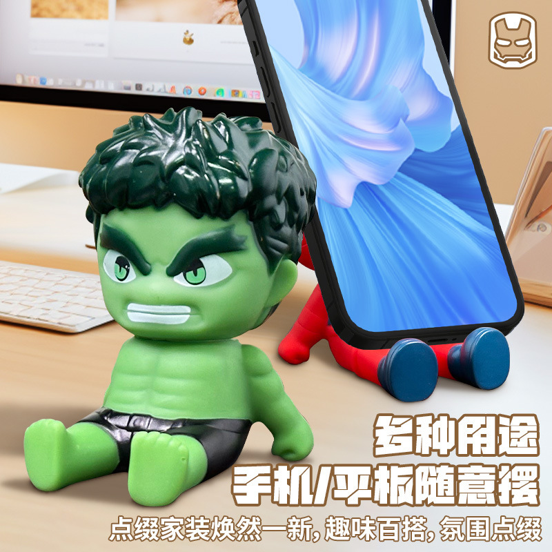 跨境复仇者联盟漫威蜘蛛侠钢铁侠手机支架摆件桌面装饰蜘蛛侠手办|undefined