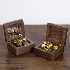 批發sankyo機芯Diy刻字刻圖胡桃木音樂盒八音盒擺件創意生日禮物
