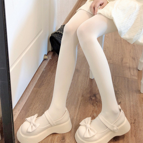 White stockings for women, pure milky white pantyhose, JK Japanese style lolita sexy black stockings spring and autumn thin anti-snagging stockings
