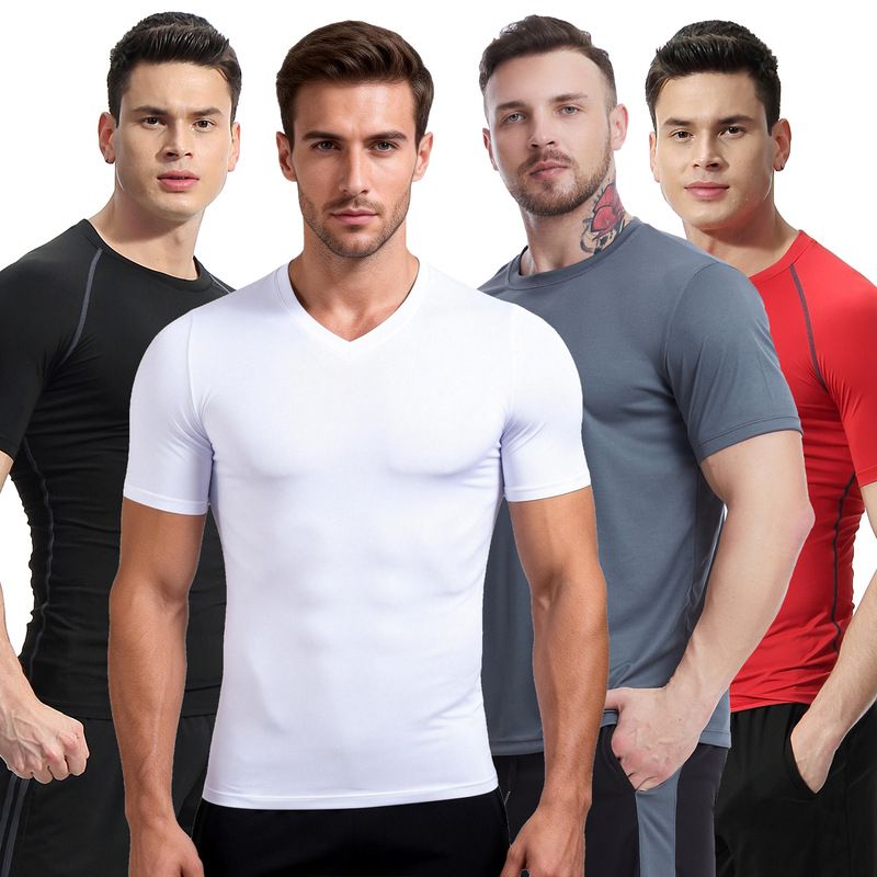 Silgutu Cross-Border Fitness Clothing for Men, Summer High-Elasticity Breathable Pro Compression Shirt, Running Training Sports Quick-Drying Clothing Silgutu Cross-Border Fitness Clothing for Men, Summer High-Elasticity Breathable Pro Compression Shirt, Running Training Sports Quick-Drying Clothing