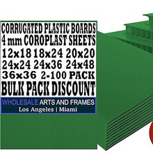 防水防靜電阻燃PP中空板瓦楞塑料板2件裝綠色空白庭院地插廣告牌