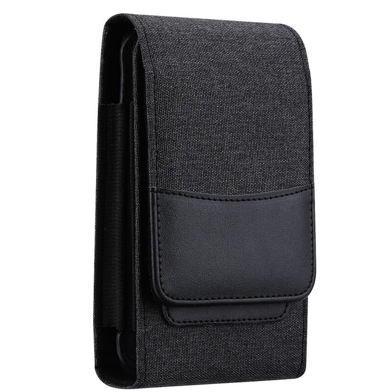 Suitable for 15plus Oxford Cloth Waist Bag Mobile Phone Leather Case Samsung Flip Cover Nylon Double Layer Bag Universal Protective Case