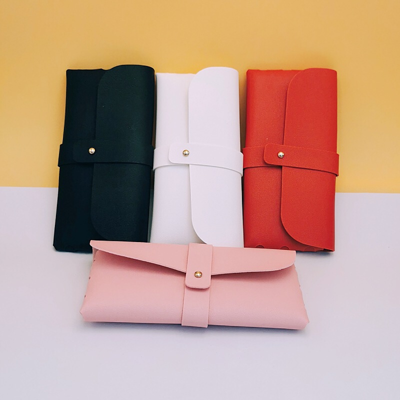 Vintage Artistic Simple Glasses Bag Soft Leather Glasses Case Instagram Girls Portable Sunlight Mirror Bag Storage Bag Pressure-proof