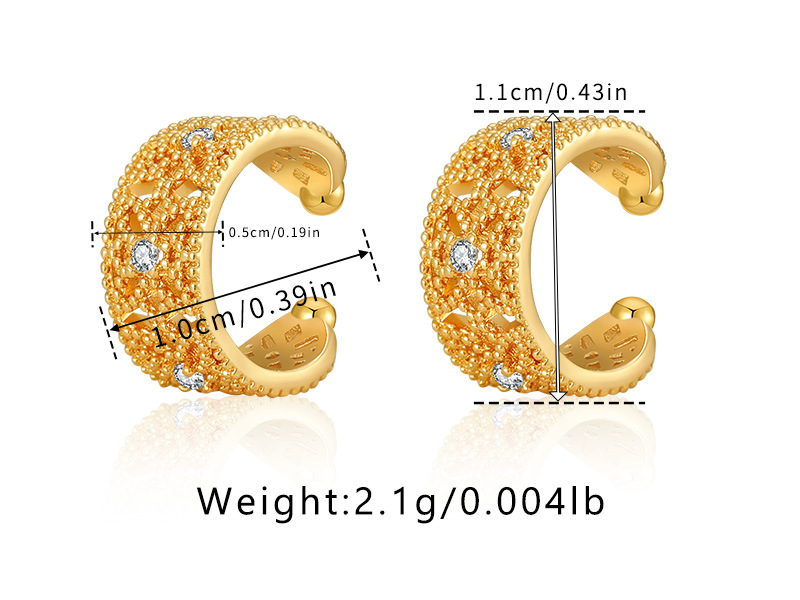 Brass Plated 18K Real Gold Ear Bone Clip Butterfly Animal Design Personalized Ear Clip Zircon Exquisite Small European and American Earrings AS6A2901.1jpg