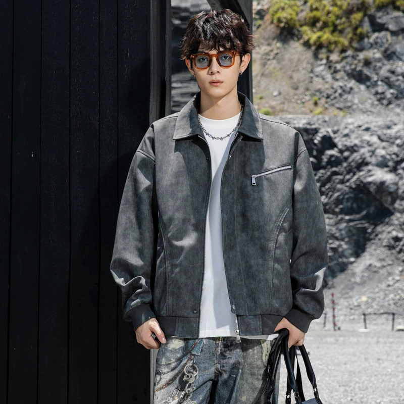 Autumn retro polyurethane water repellent jacket for leisure