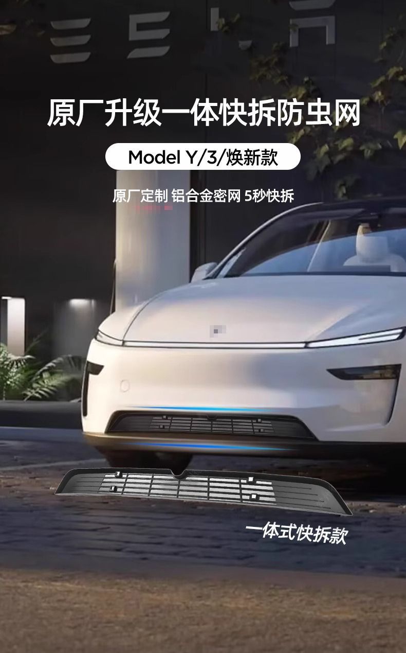 Applicable for the New Model Y Tesla Insect-Proof Net, Detachable Front Grille Air Intake Protection Modification Accessory