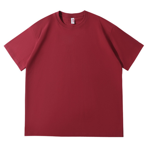 Xinjiang cotton 500G heavy weight short-sleeved thick opaque T-shirt loose base solid color casual men and women's same blouse