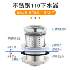 BB4C批發廚房水槽洗碗池洗菜盆下水器封水蓋塞子下水管防臭S