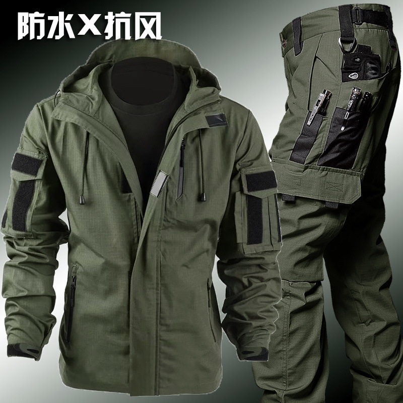 Outdoor Tactical Soft Shell Jacket Jacket Suit Waterproof Spring and Autum Windbreaker Jacket Marshal Us Military Combat Uniform