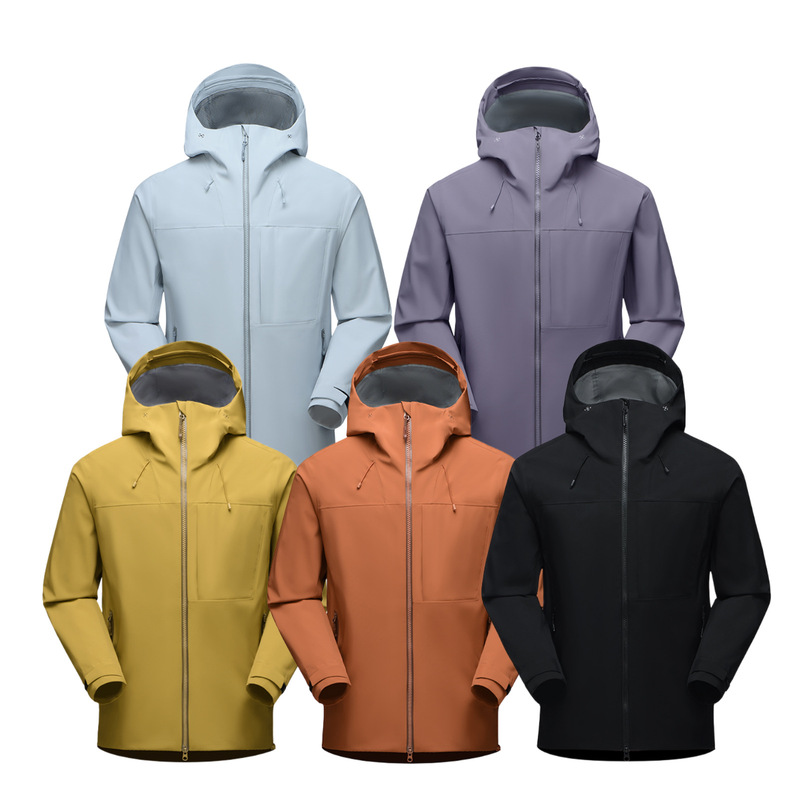 Waterproof, Oil-Proof and Anti-Fouling! All-Weather Hard Shell! Autumn Couple Breathable Windproof Hooded Outdoor Laminated Jacket