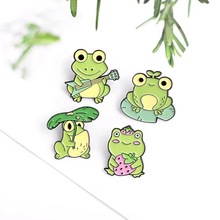 绿色小青蛙胸针卡通动物徽章搞怪情侣新配饰学生书包挂件创意个性