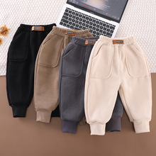 男童加绒裤子秋冬款宝宝休闲长裤儿童保暖裤加绒加厚裤子小童冬装
