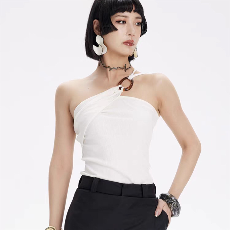 Foreign Trade Yoga Clothes with Chest Pads, Asymmetrical Slanted Shoulder Yoga Vests, Pilates Training Clothes, Beautiful Backs That Can Be Worn Outside Underwear