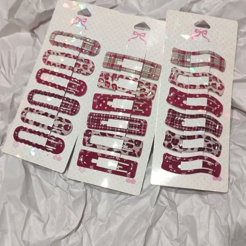 Clip de cabello rojo para niños goteo de aceite estrella BBQ estriado clip de pestaña de niña dulce clip de cabello de niña tocado