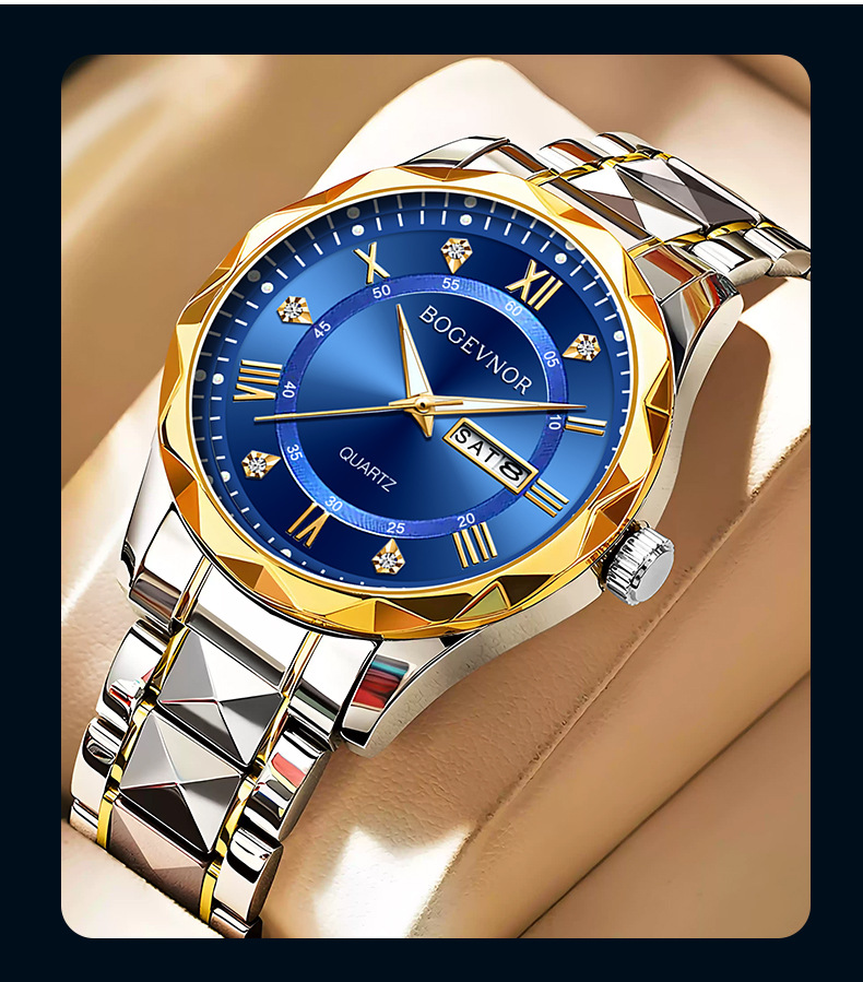 Men's Waterproof Luminous Dual Calendar Fashion Watch for Men and Women, TikTok Amazon Foreign Trade Cross-border Watch
