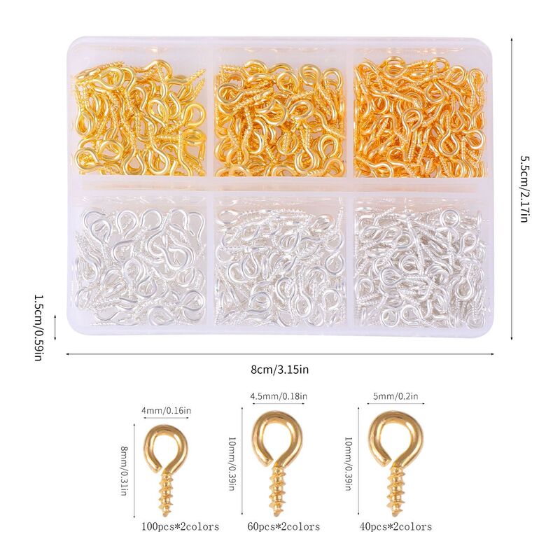 Factory wholesale multi-size 6 grid sheep's eye nail hook handmade diy jewelry self-tapping screw sheep's corner nail sheep's eye circle Factory wholesale multi-size 6 grid sheep's eye nail hook handmade diy jewelry self-tapping screw sheep's corner nail sheep's eye circle