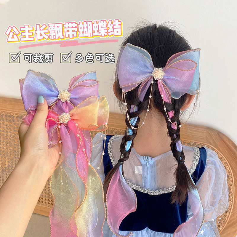 Accesorios para el cabello para niños Perla borla arco cinta trenzada clip de pelo tocado femenino verano niña princesa banda de pelo femenino corbata de pelo
