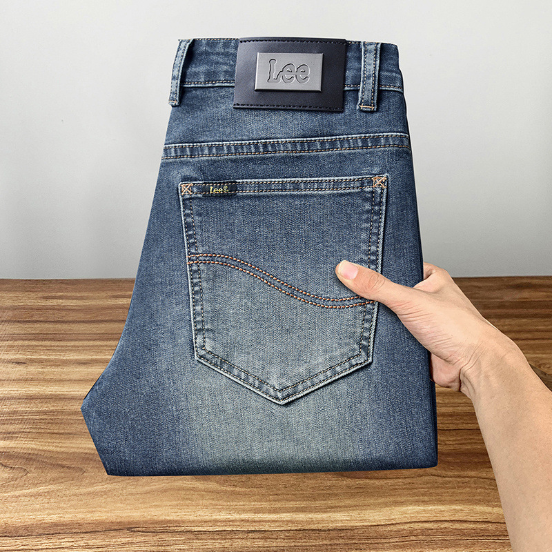 Lee Dex High-End Quality Autumn Jeans Men's Slim Stretch Trendy Brand Soft Casual Spring and Autumn Pants Men