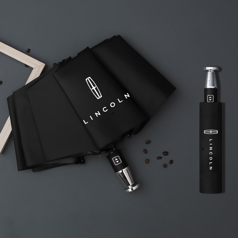 Paraguas Rolls-Royce con 10 varillas, plegado automático, revestimiento negro para protección solar, paraguas Mercedes, paraguas con logotipo de coche de tienda 4S.