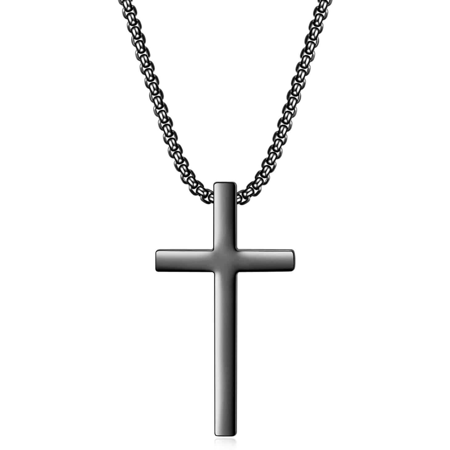 Stainless Steel Titanium Steel IG Style Simple Style Cross Plating Pendant Necklace display picture 2