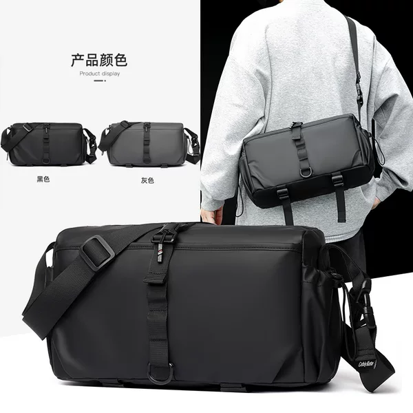 Cross-Border Amazon Trendy Brand Functional Men's Bag Hong Kong Style Trendy Sports Car Crossbody Bag Travel Cycling Functional Waterproof