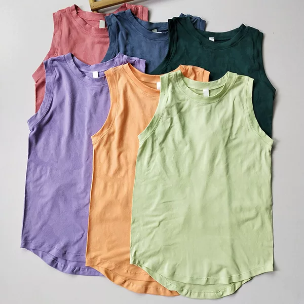 Foreign Trade Goods Multi-Color Breathable Quick-Drying Running Sports Vest Sleeveless I-Shaped Outer Wear Fitness Yoga Top Blouse