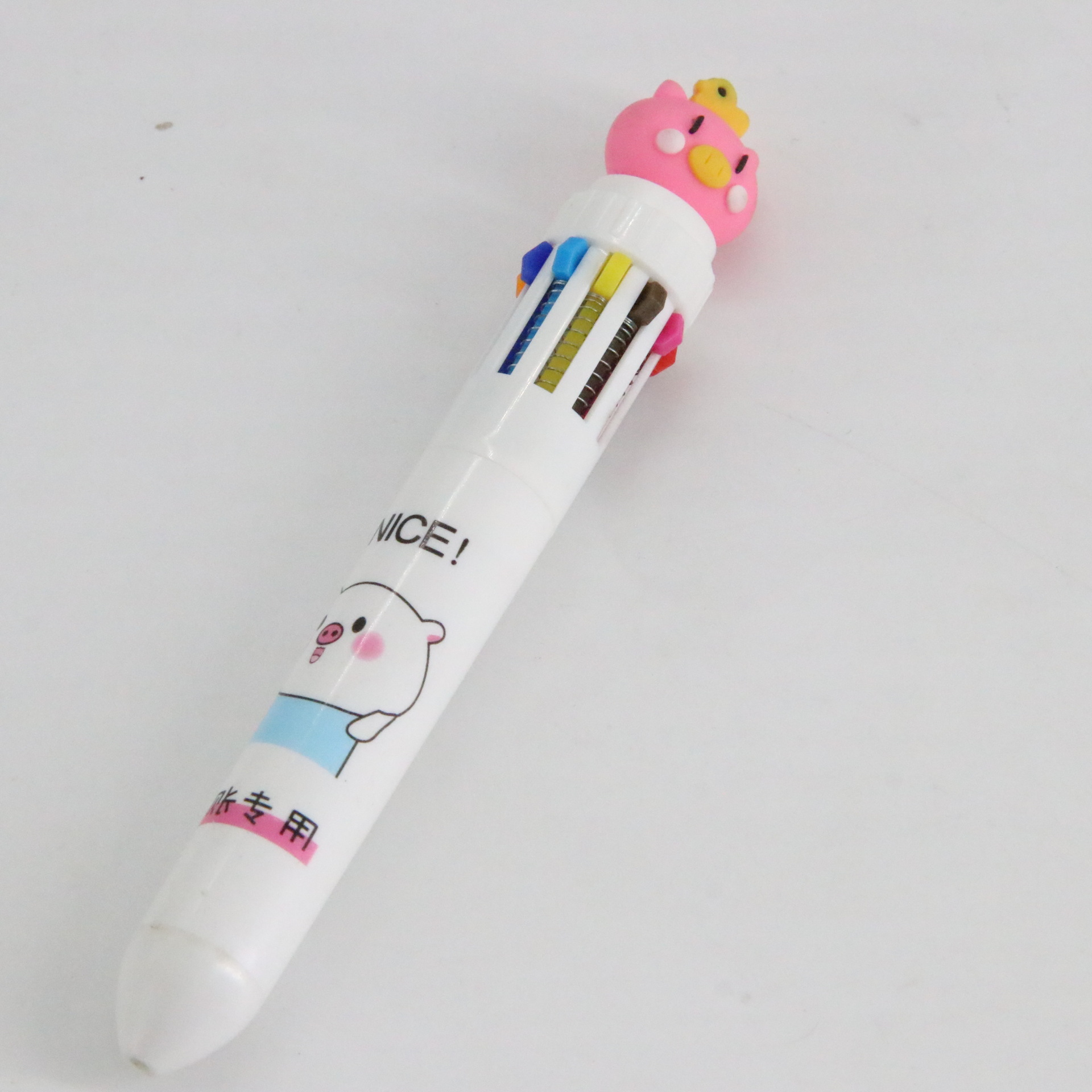 Bolígrafo multicolor Prensa de diez colores de una pieza de prensa multicolor de dibujos animados linda chica corazón estudiante creativo lindo