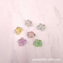夏季甜美风半透明炫彩渐变色花耳环发夹DIY手工制作耳钉材料批发