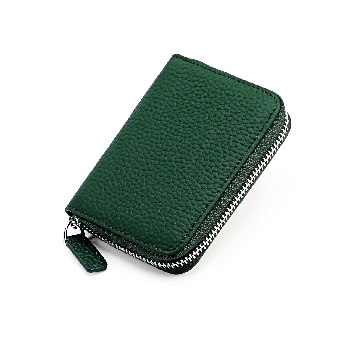 Amazon Japonés Cartera de cuero genuino MONEDERO órgano titular de la tarjeta RFID antirrobo cremallera monedero de la moneda de gran capacidad titular de la tarjeta