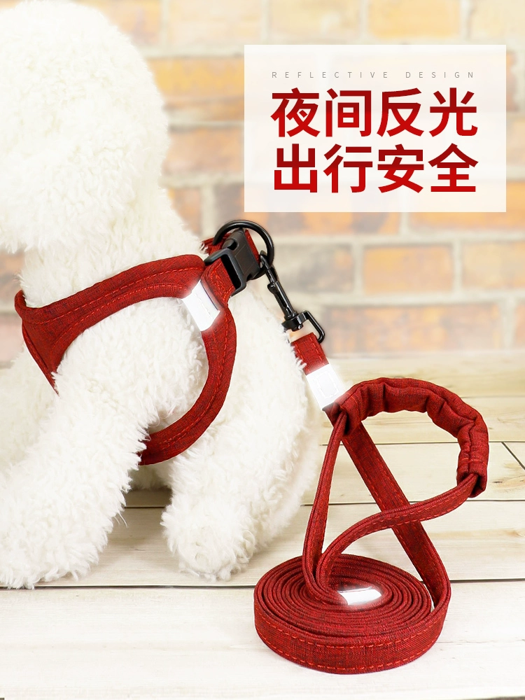 Поводок для выгула собак маленького и среднего размера, жилет для домашних животных, стильный жилет Тедди Бишон, шлейка для щенков, веревка для выгула собак