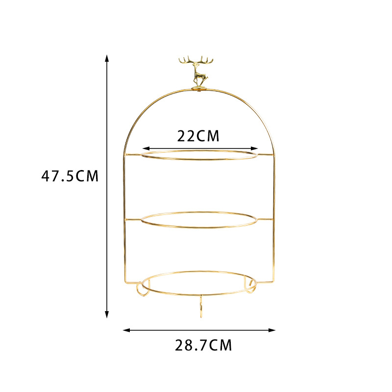De estilo europeo chino y occidental comida cerámica postre merienda plato merienda té de la tarde japonés multiusos pastel de tres capas plato de fruta estante
