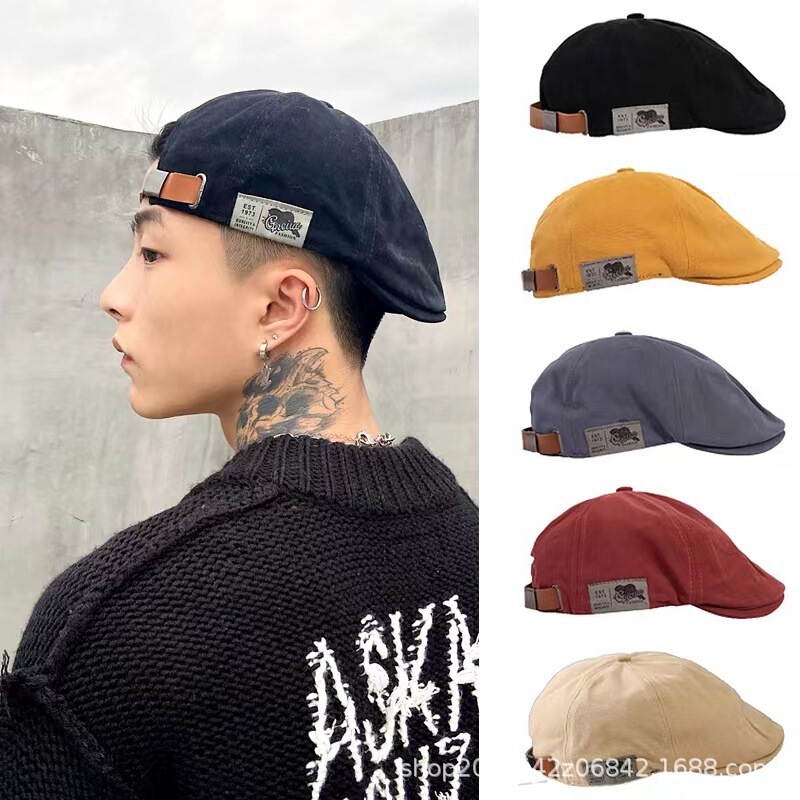 Japanese Street Fashion Reverse-Wear Duckbill Cap Korean Style Women's Beret Summer and Autumn Versatile Hip-Hop Forward Cap Men's