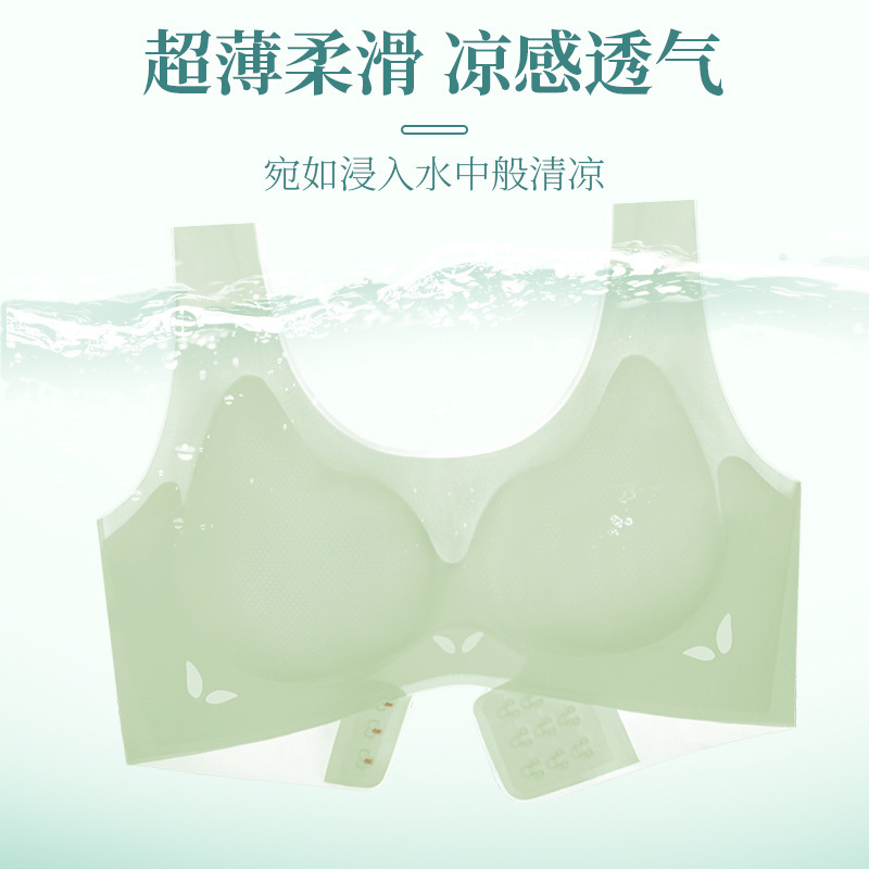 Ice Silk Cool Sense Seamless Underwear Summer Thin Women's Small Chest Gathering Collapsed Breast Large Size Underwear Bra without Steel Ring Ice Silk Cool Sense Seamless Underwear Summer Thin Women's Small Chest Gathering Collapsed Breast Large Size Underwear Bra without Steel Ring