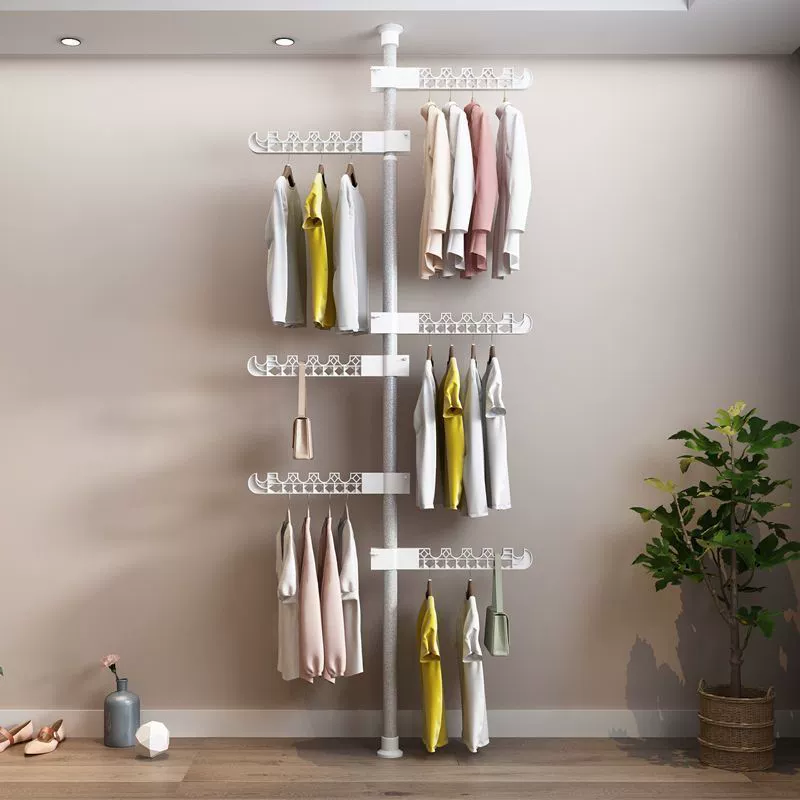 Сушилка для одежды от пола до потолка, утолщенная и усиленная, выдвижная вешалка для одежды на балконе, эркер, напольная вешалка для одежды для домашней спальни.