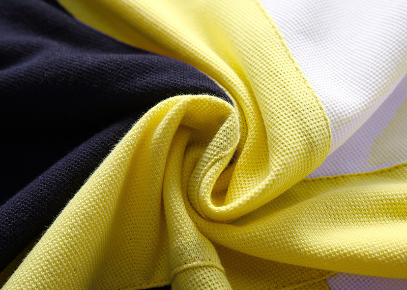 Polo uomo cotone maniche corte color-block di alta qualità_voghion.com