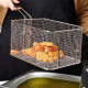 Cross-border Hot-selling Stainless Steel Foldable French Fries Basket Chicken Leg Fryer Special Square Filter Oil Sieve Frying Basket