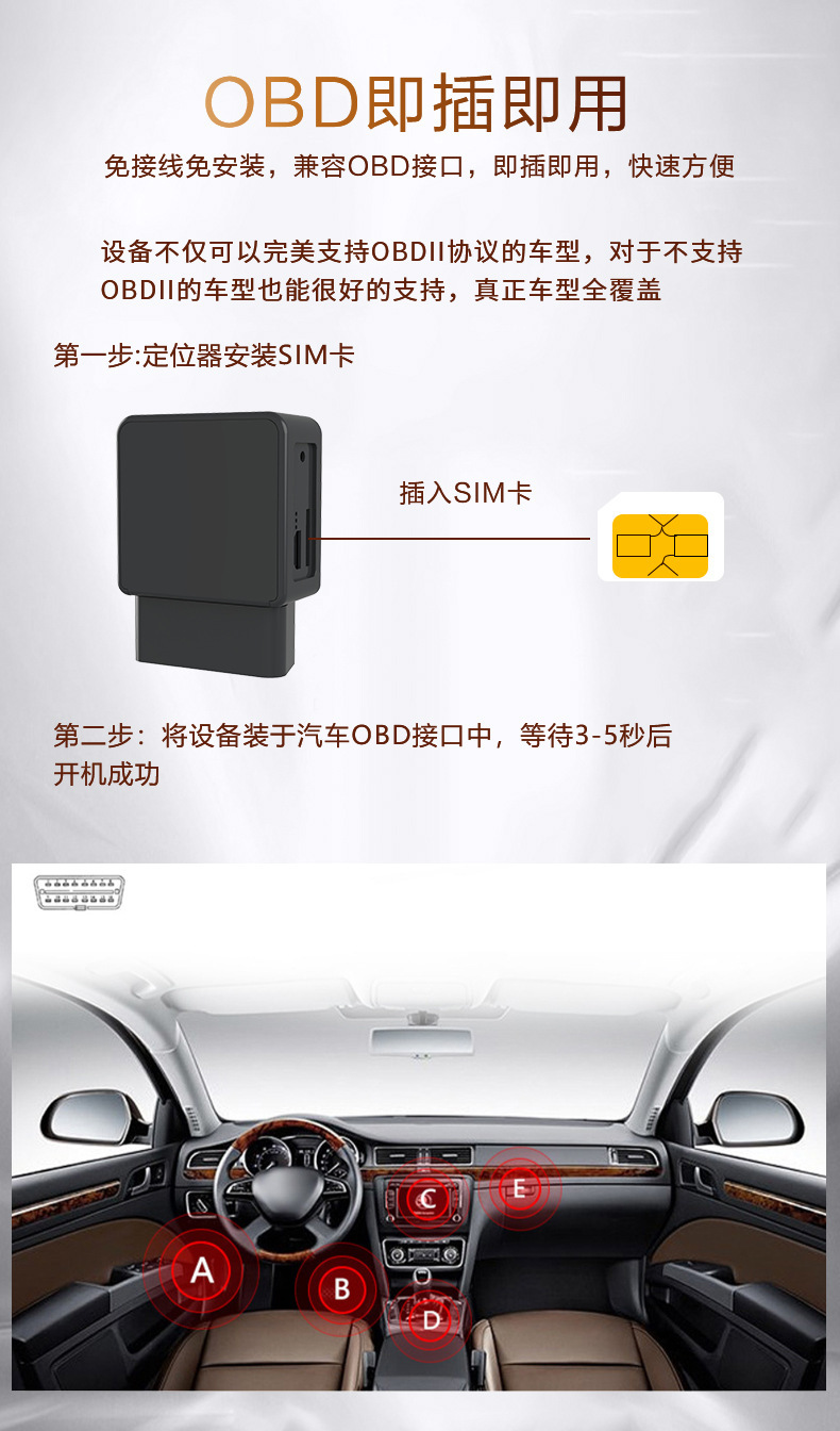 4g Obd Tracker Full Network Beidou Gps Dual-Mode Vehicle Positioning Terminal Intelligent Anti-Tamper Tracking Device