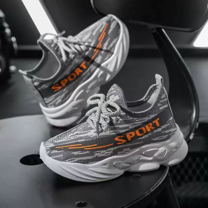 Детская обувь 2023 Four Seasons, новые сверхдышащие кроссовки из летающего материала, Детские легкие повседневные кроссовки для детей среднего и большого размера