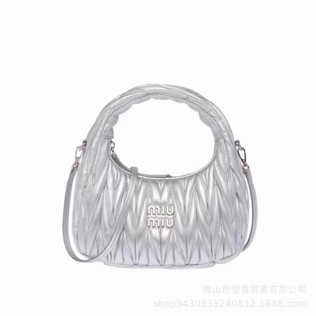 Miaomiu familia Qianjin, bolso de brazo, bolso de brazo Hobo, bolso de hombro, bolso de media luna portátil.