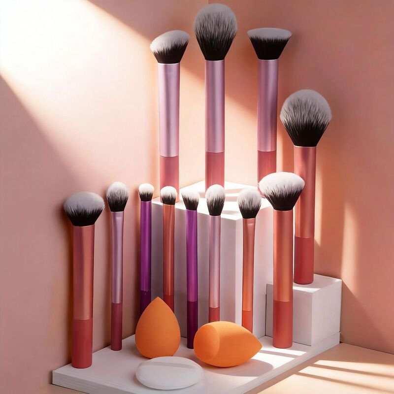12-Piece Long-Handle Makeup Brush Set, Including Blush Brush, Powder Brush, Eyebrow Brush, Eyeshadow Brush, and Mixed Color Brushes, Full Set, Tktemu Dropshipping 12-Piece Long-Handle Makeup Brush Set, Including Blush Brush, Powder Brush, Eyebrow Brush, Eyeshadow Brush, and Mixed Color Brushes, Full Set, Tktemu Dropshipping