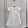 White colored small princess costume from pearl, sleevless dress with bow, special occasion clothing, A-line, Birthday gift