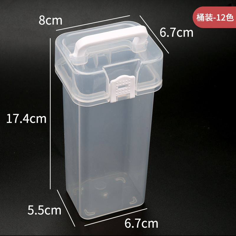 Caja de marcador del fabricante caja de pluma de plástico compartimiento caja de presentación titular de la pluma caja de almacenamiento caja de papelería de plástico al por mayor