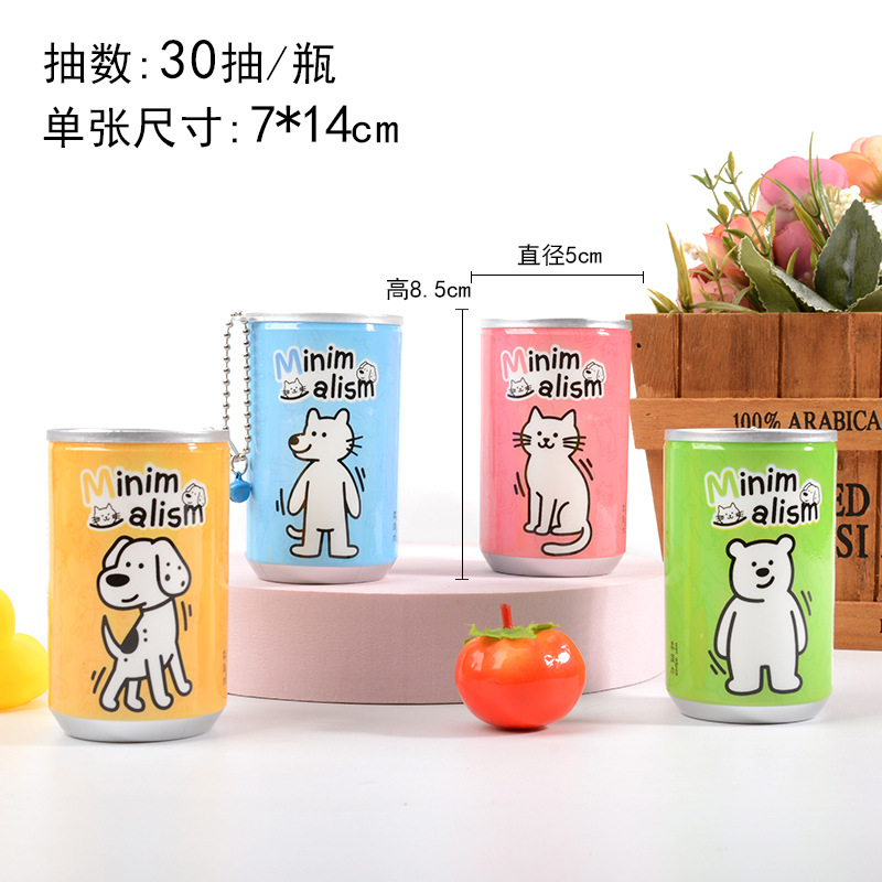 瓶の創意ミニはコーラ缶のウェットティッシュを持ち歩いています。