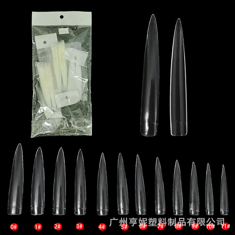 Extra-long transparent fake nails for manicure