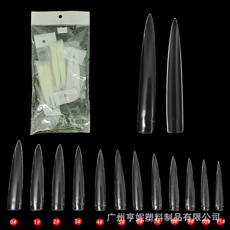 Factory direct nail art super long salon nail piece transparent craft nail piece model performance art fake nail patch