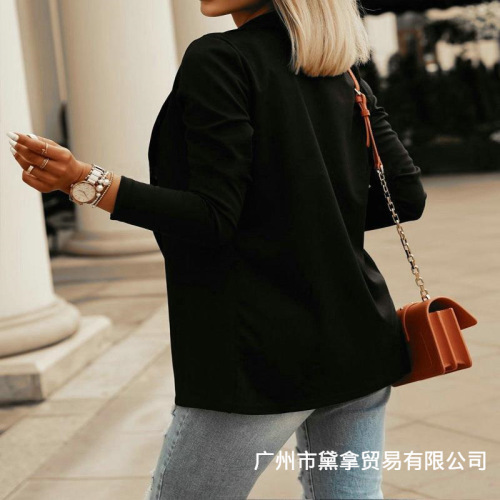 Single Color and Size 2025 Spring and Autumn Amazon Women's Outerwear European and American Leisure Commuting Plain Color Women's Suit Jacket